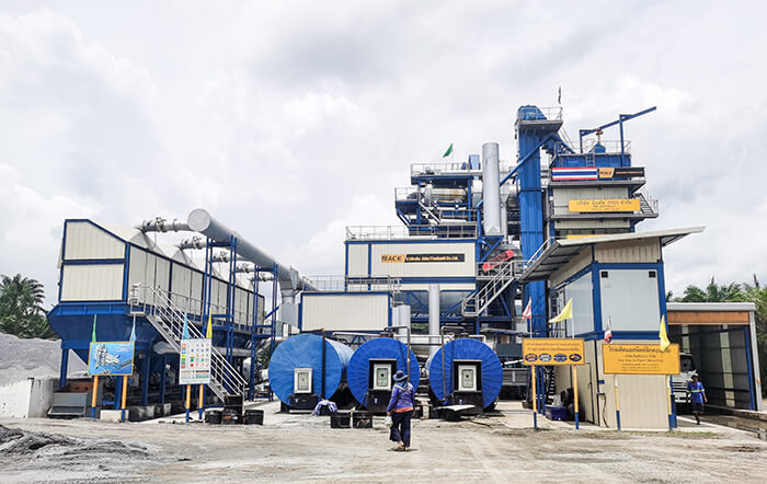 Installation de la centrale d'enrobage ACE BAP120+RAP80 de 120 t/h en Thaïlande