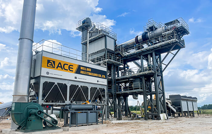 Centrale d'enrobage intégrée ACE BAP120+RAP60 pour le recyclage d'asphalte en Thaïlande
