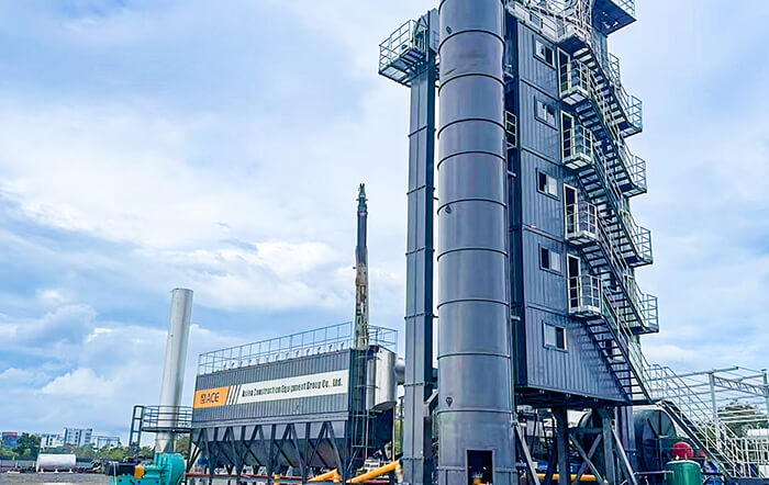 Centrale d'enrobage discontinue ACE BAP200 de 200 t/h opérant en Malaisie