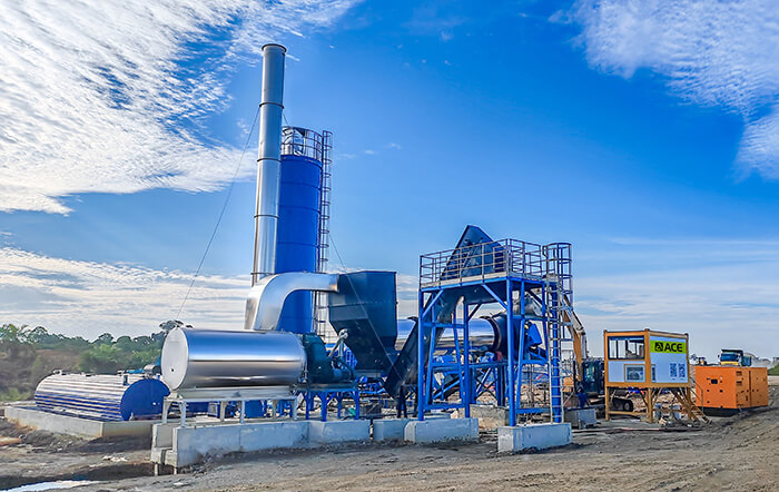 Centrale d'enrobage à tambour continue ACE DAP120 de 120 t/h installée en Malaisie