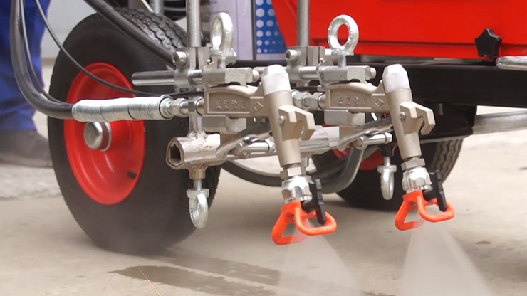 Devis de machine de marquage routier à peinture froide sans air à poussée manuelle